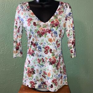 Floral V-Neck Women's Top